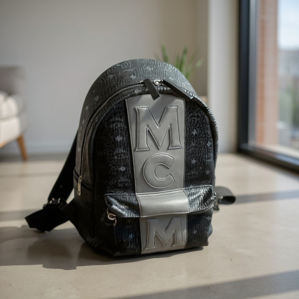 MCM Charcoal and Slate Men's Backpack
